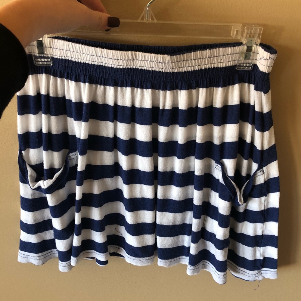 I Love H81 Blue/White Striped Skirt w/ pockets